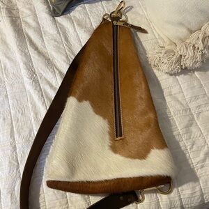 BEAUTIFUL Sling Bag! Authentic cow hide and leather. Made beautifully!